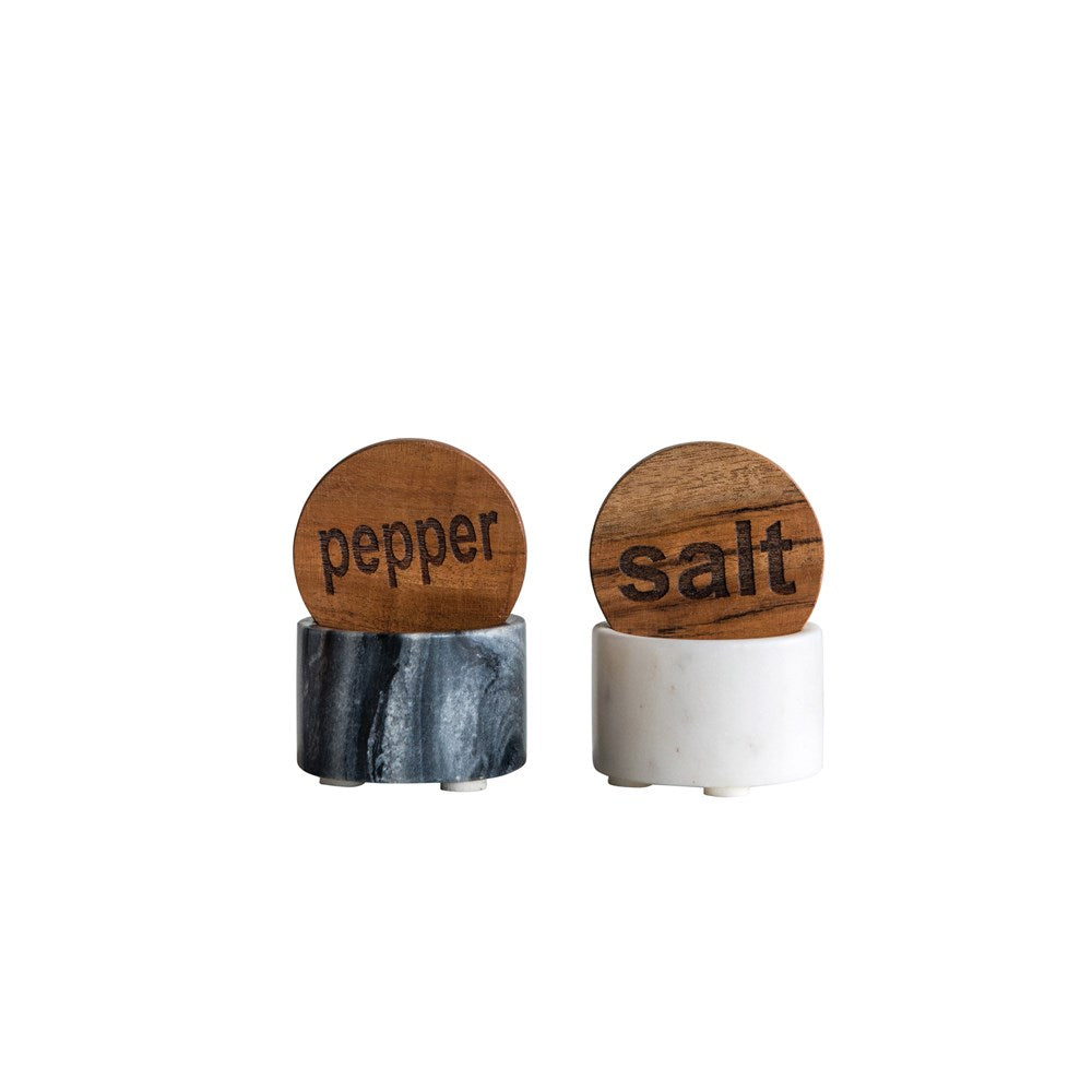 Marble Salt & Pepper Pots, Set of 2